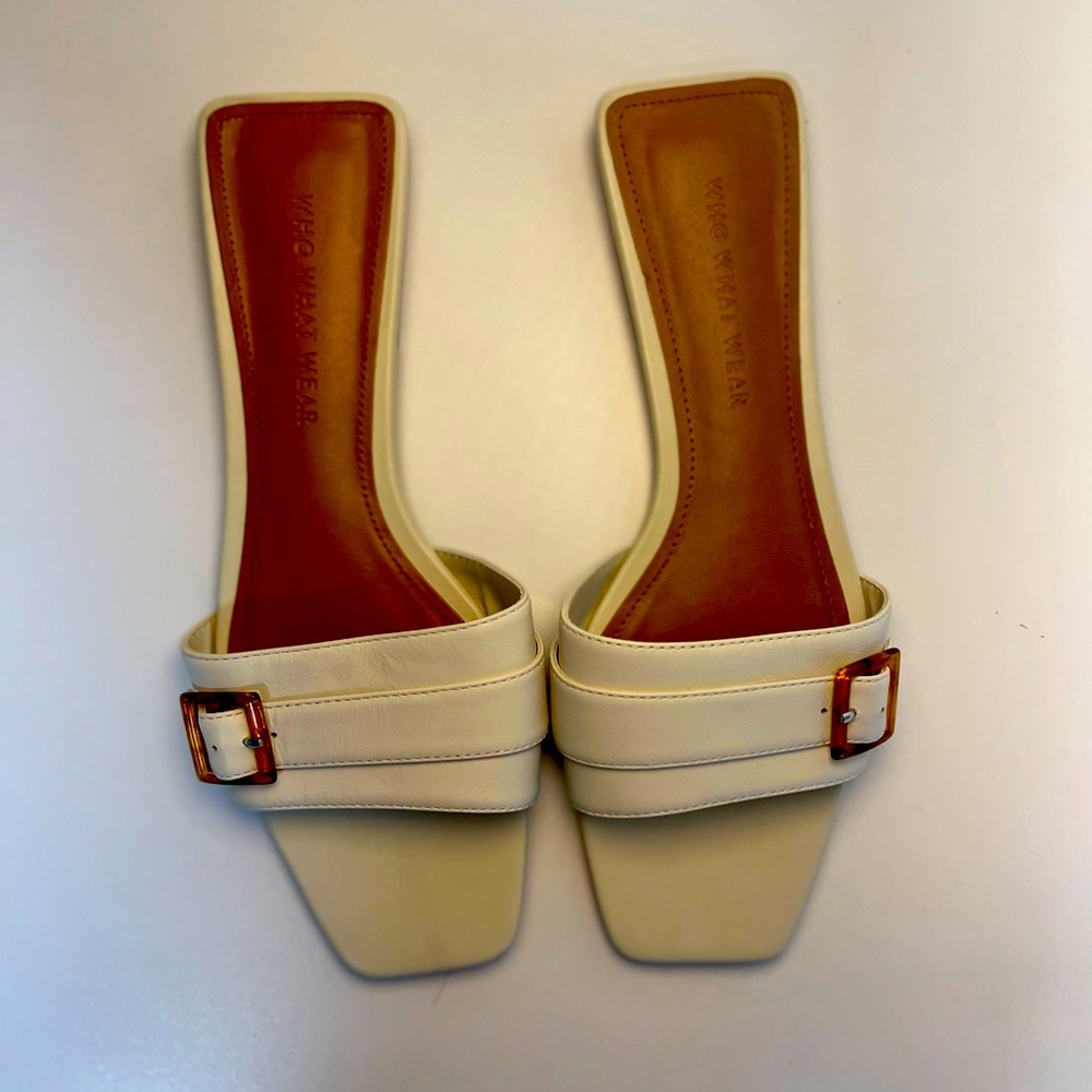 Who What Wear White Slides